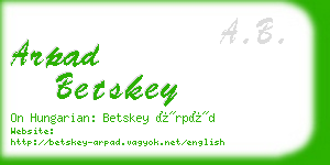 arpad betskey business card